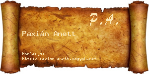 Paxián Anett névjegykártya